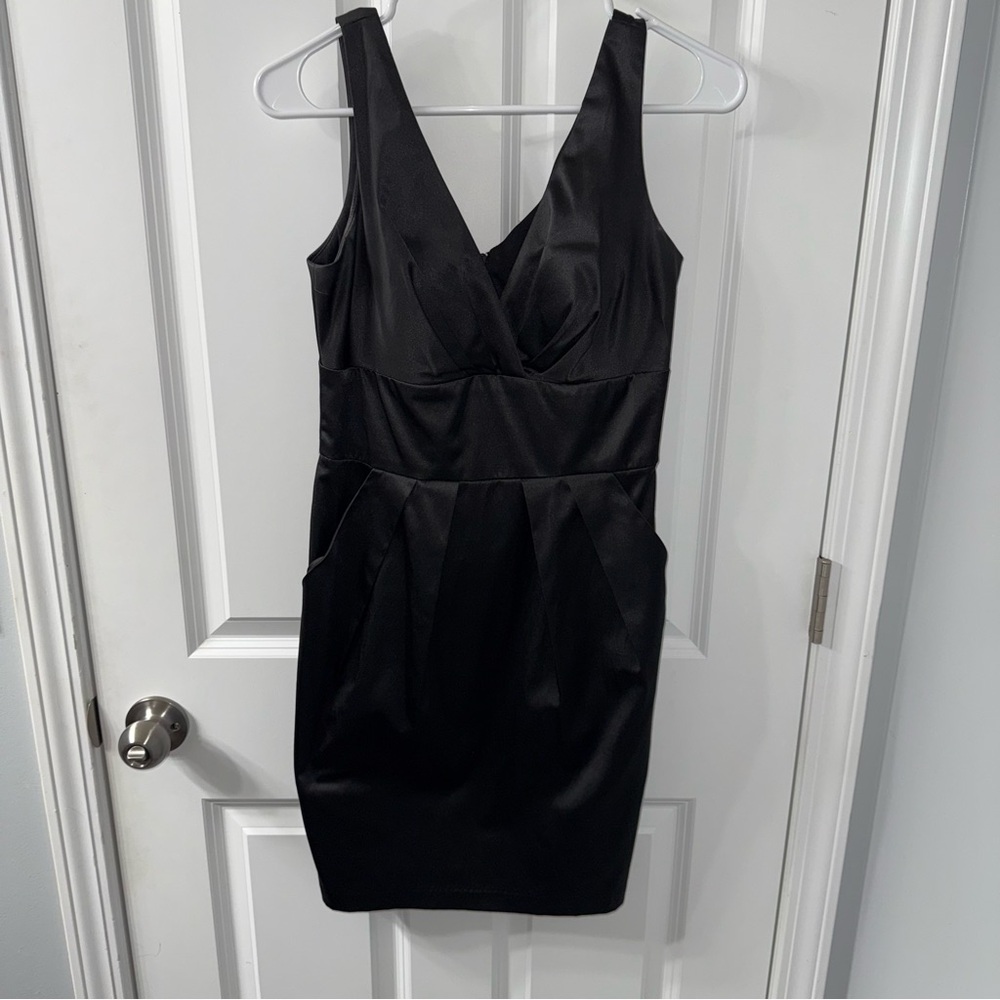 Bisou Bisou Black V-Neck Mini Dress